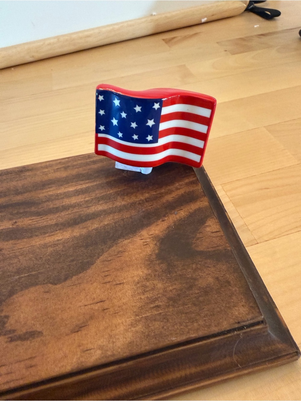 Nora Fleming Red White Blue Ceramic Flag mini